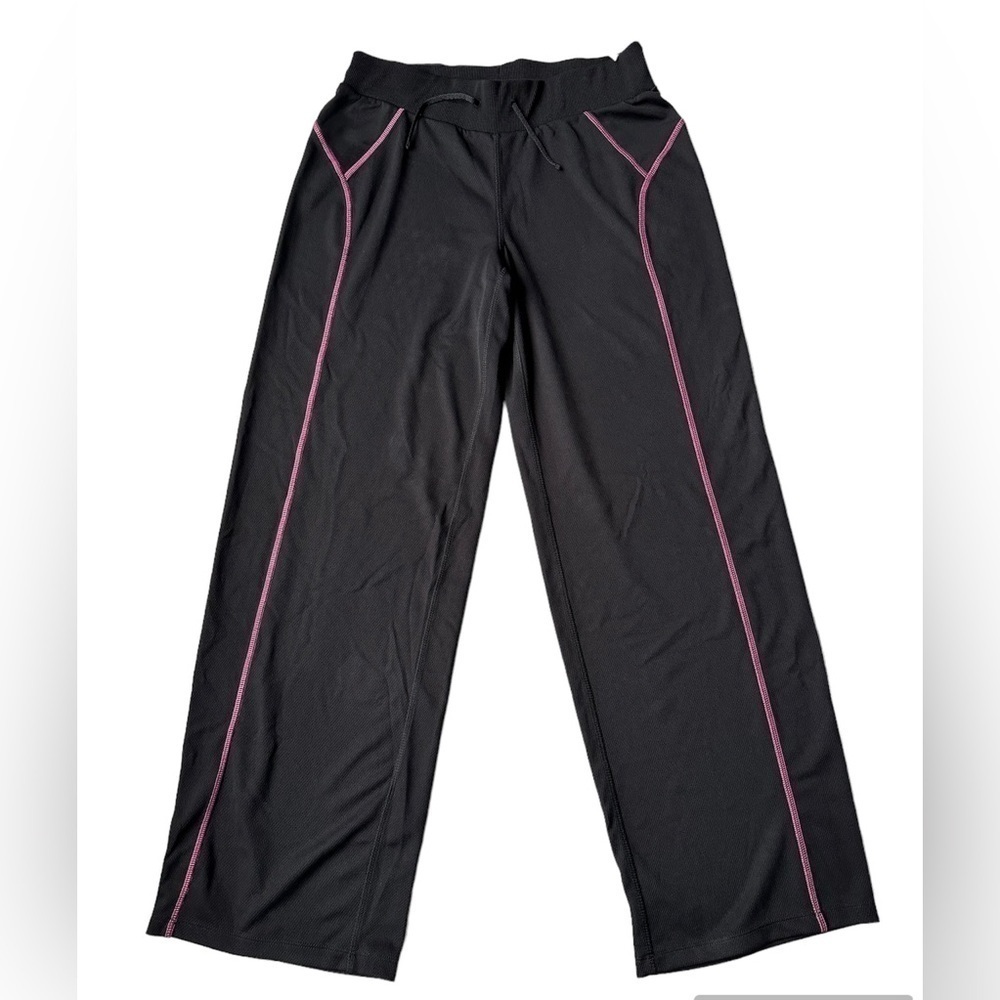 NWT MTA Sport Black Pink Mid Rise Mesh Look Activewear Sweat Pants Women’s Small